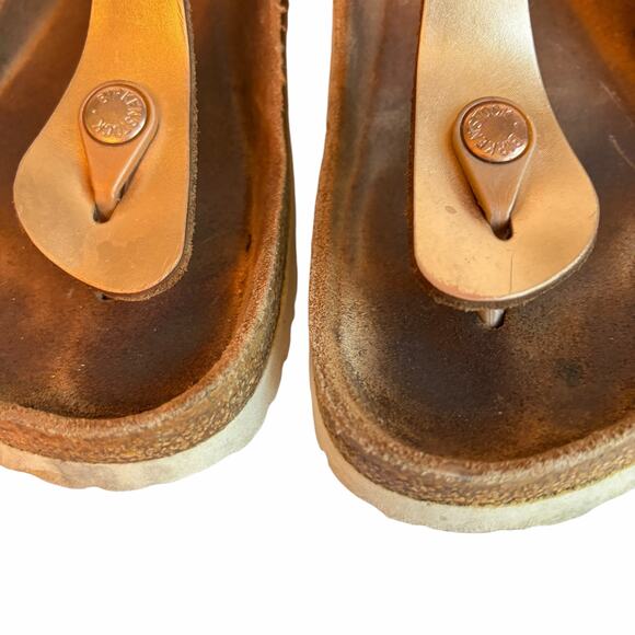 Birkenstock Gizeh Metallic Copper Soft Footbed Thong Sandal Wide 37 EU 6-6.5 US - Picture 14 of 16